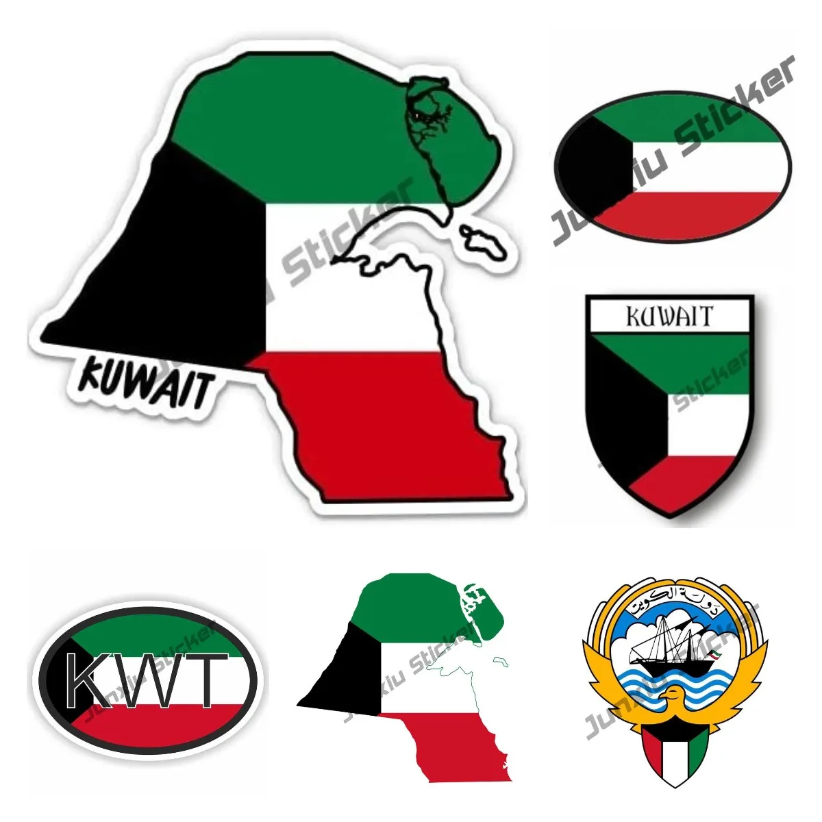 Kuwait Karte mit Flagge Vinyl  – Car Accessories Kuwait Bewertung und Preis